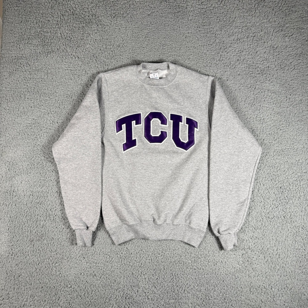 Champion TCU Horned‎ Frogs Sweatshirt Size XS Spell-Out Pullover NCAA